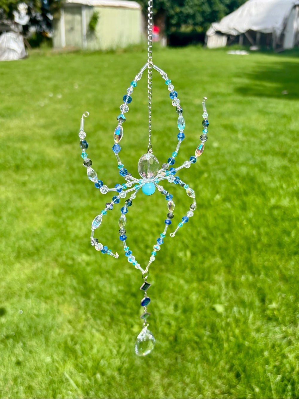 Crystal beaded spider suncatcher. - Picture 7 of 13